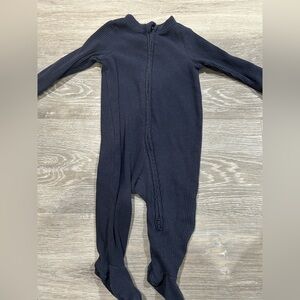 Old Navy Navy Blue Ribbed Footie One Piece